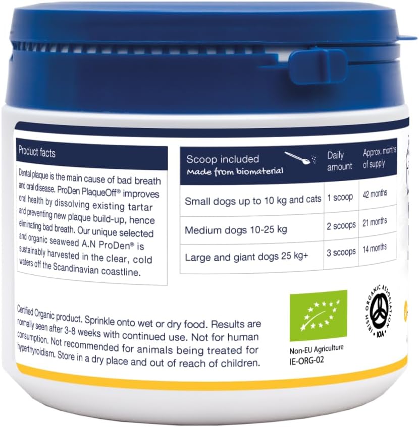 ProDen PlaqueOff Powder for Dogs & Cats, Tartar & Bad Breath Remover with 100% Natural Teeth Cleaner and Plaque Remover 420 g