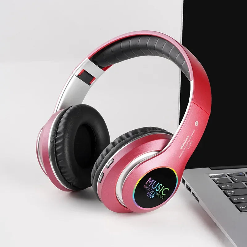 Wireless Bluetooth 5.0 Headphone With Microphone On-Ear Headset Stereo Sound Earphones Sports Office Foldable Headphones Game