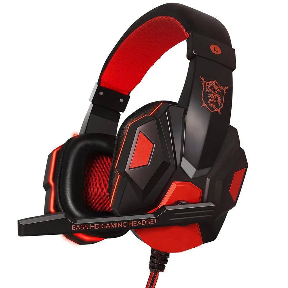Headphone 3.5mm Wired Gaming Headset Earphones Music For Computer With Mic Headset Stereo Svirtual Surround Bass LED Light Gamer