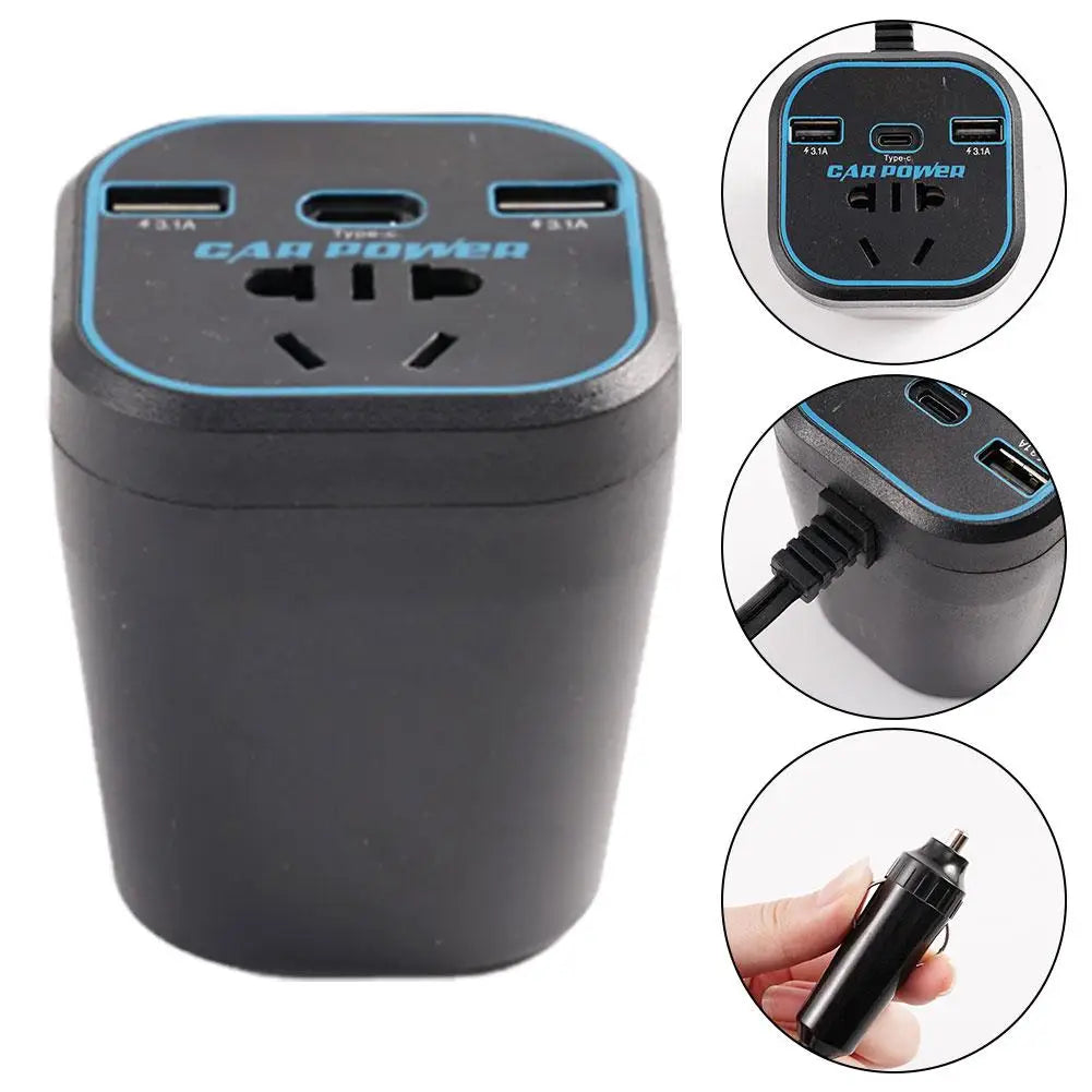 Car Power Inverter 12V/24V TO 110V 220V Converter Type-C Multi-function Charger Socket 3.1A Fast Charger Car Power Converter