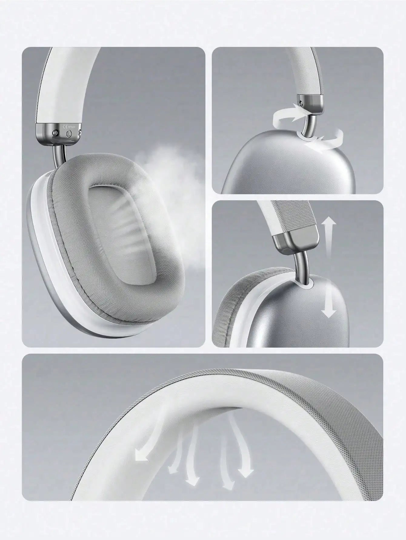 Bluetooth Headphones Over Ear Wireless Headset HiFi Music Gaming Comfortable Mic for iPhone Android PC Travel Sports Gift blue