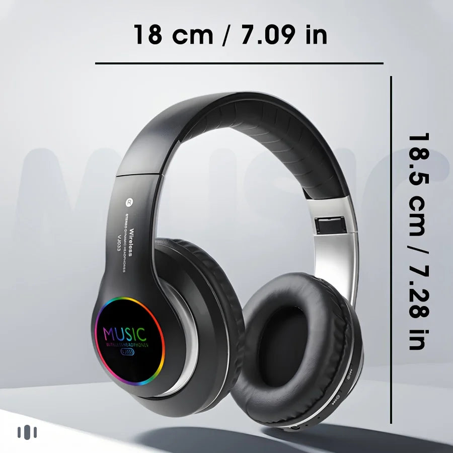 Wireless Bluetooth 5.0 Headphone With Microphone On-Ear Headset Stereo Sound Earphones Sports Office Foldable Headphones Game