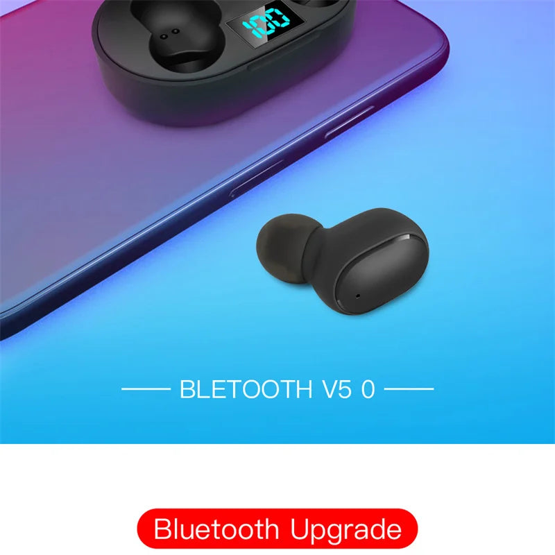 E6S Digital Display Wireless Earphones Noise Canceling Waterproof Earbuds in-Ear Stereo Sport Headphone with Charging Case Box
