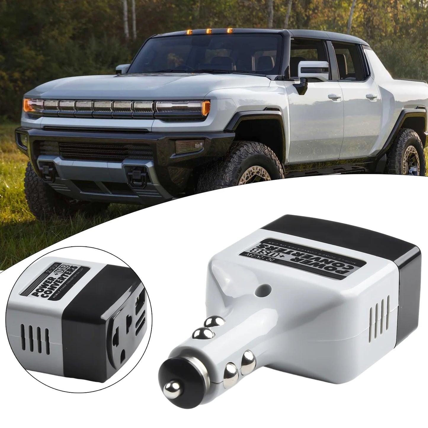 1PCS Portable Car Charger 12V/24V To 220V DC To AC Car Power Converter Adapter Inverter Plug Outlet Charger Car Electronics