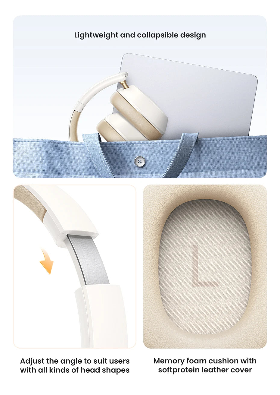 Choice Wireless Bluetooth Headphones 43dB Hybrid Active Noise Cancellation Hi-Res LDAC 75H Spatial Audio Headset Earphones