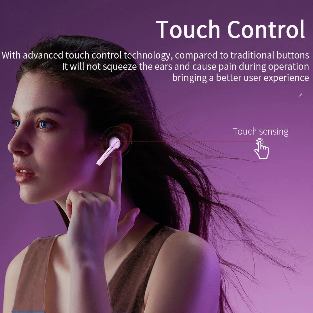 J18 5.3 Earbuds Bluetooth Earphone, Dul-Channel with USB-C Charging Case HiFi Stereo, Sound in-Ear Earphones,