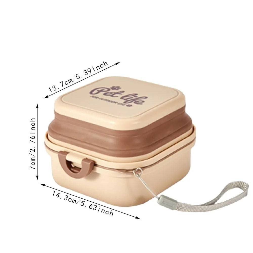 Pet supplies - Portable dog double bowl set - Pet feeding bowl - Foldable pet bowl - Outdoor use - Pet outdoor travel supplies