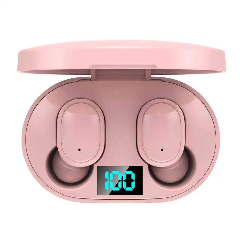 E6S Digital Display Wireless Earphones Noise Canceling Waterproof Earbuds in-Ear Stereo Sport Headphone with Charging Case Box