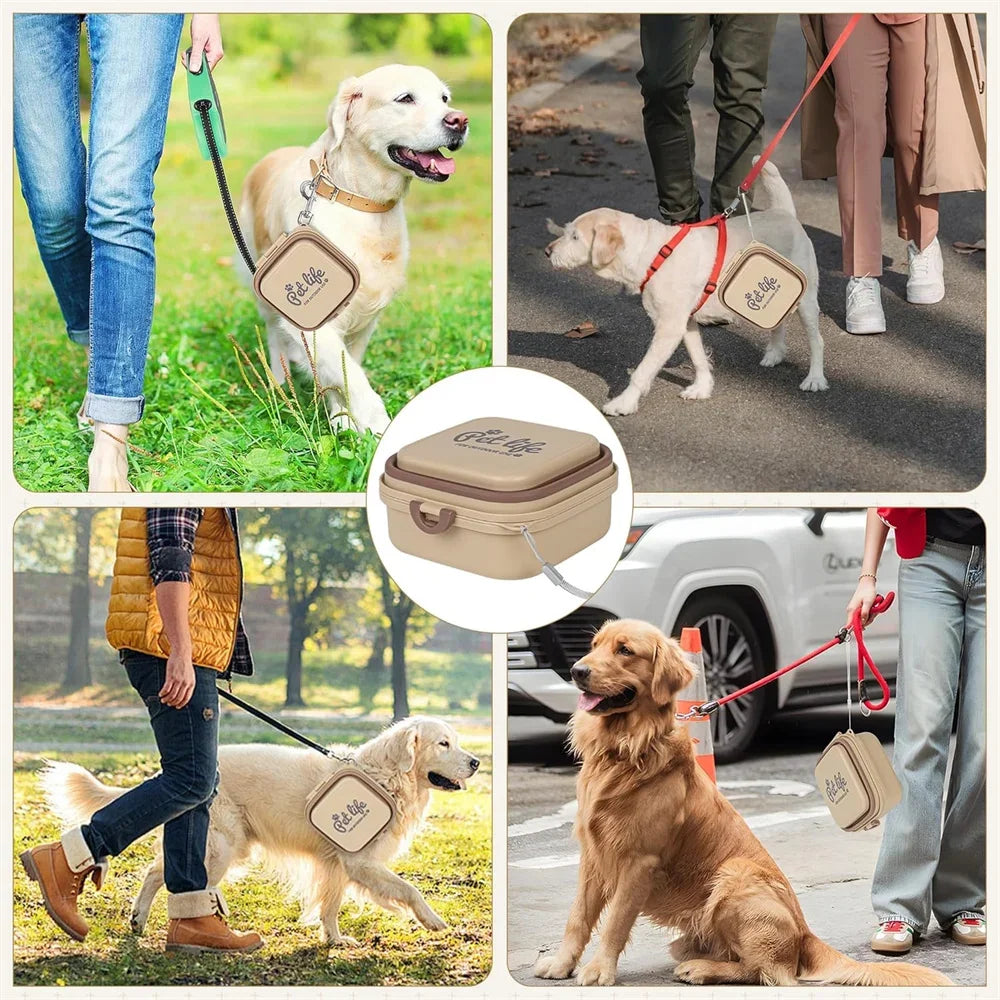 Pet supplies - Portable dog double bowl set - Pet feeding bowl - Foldable pet bowl - Outdoor use - Pet outdoor travel supplies