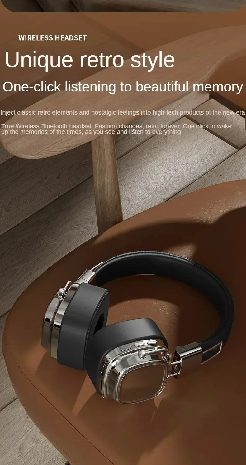 2025 New 5.3 Foldable Wireless Bluetooth Headsets Headset Gamer Choice Retro Over Ear Headphones DJ Stereo Sounds Bluetooth