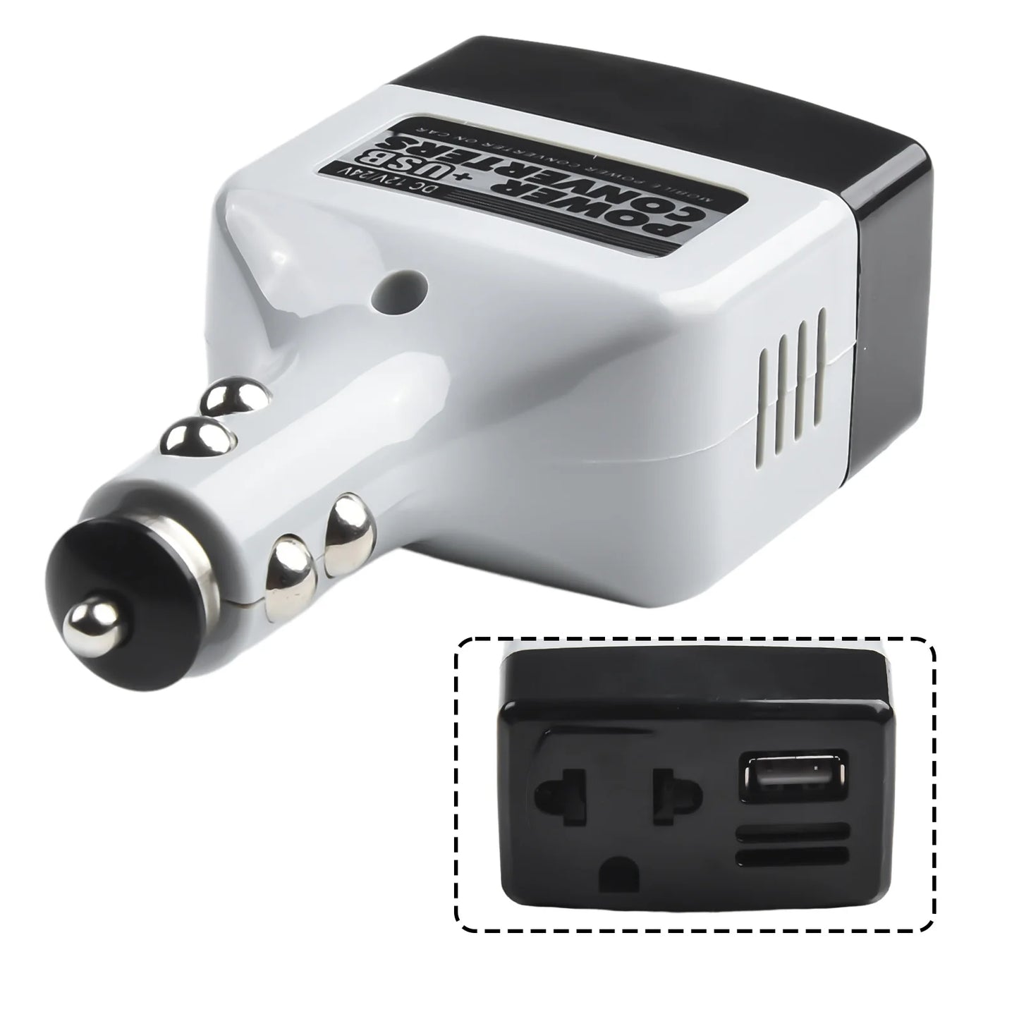 1PCS Portable Car Charger 12V/24V To 220V DC To AC Car Power Converter Adapter Inverter Plug Outlet Charger Car Electronics