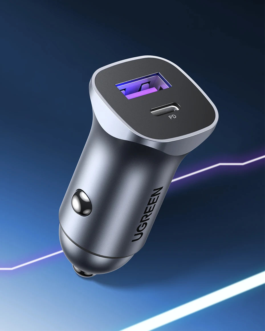UGREEN Car Charger Type C Fast USB Charger for iPhone 17 16 15 Xiaomi Car Charging Quick 4.0 3.0 Charge Mobile Phone PD Charger