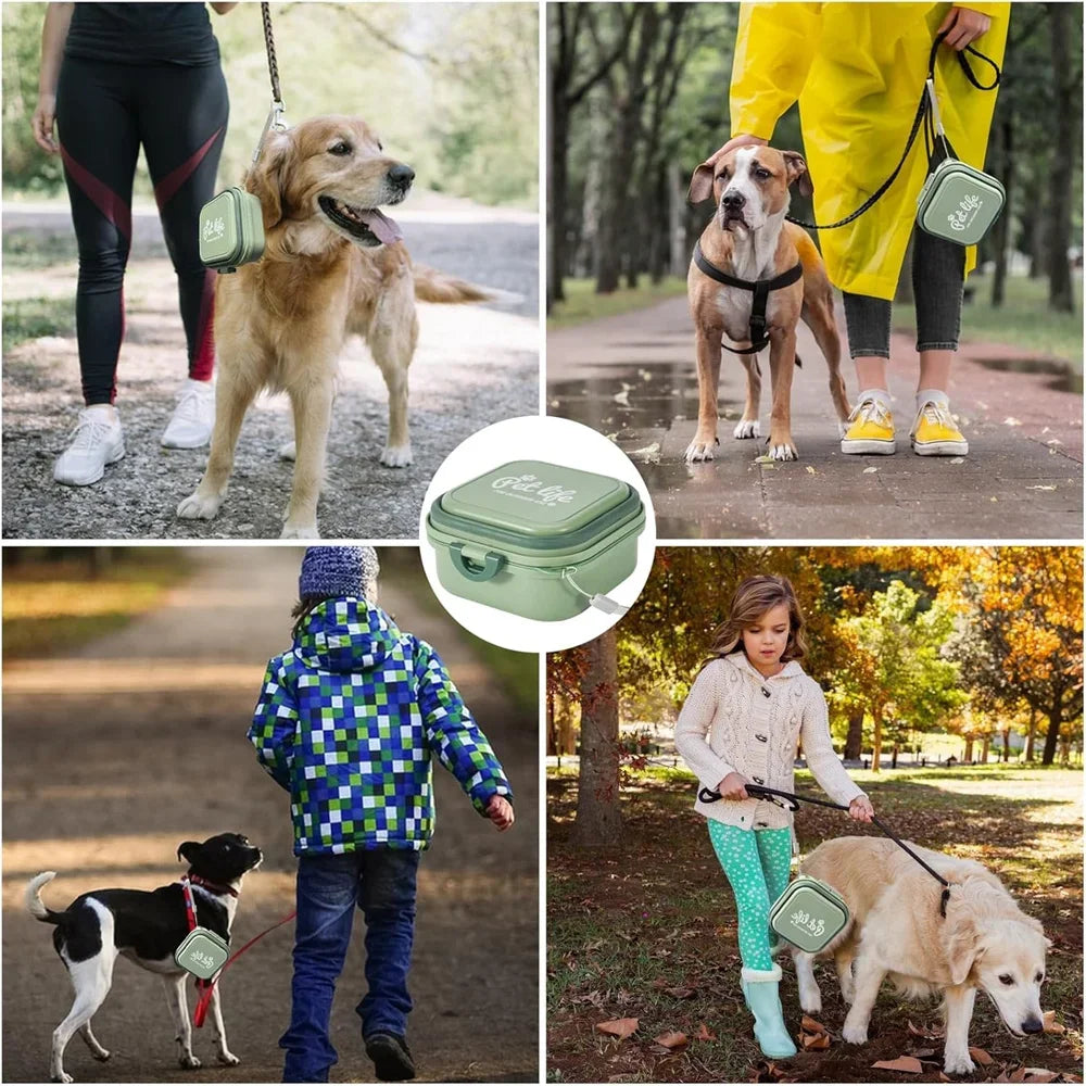 Pet supplies - Portable dog double bowl set - Pet feeding bowl - Foldable pet bowl - Outdoor use - Pet outdoor travel supplies