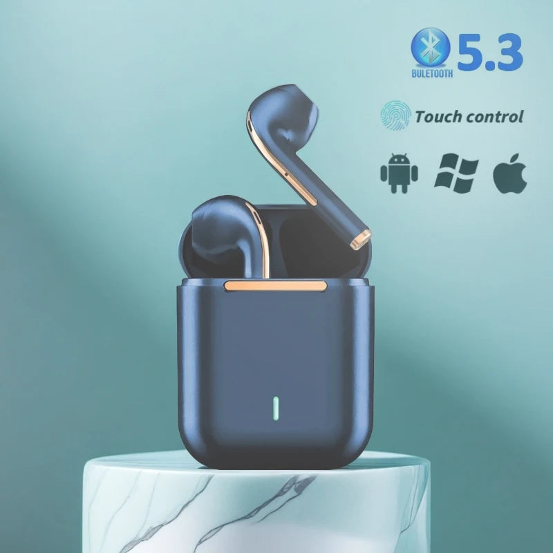 J18 5.3 Earbuds Bluetooth Earphone, Dul-Channel with USB-C Charging Case HiFi Stereo, Sound in-Ear Earphones,