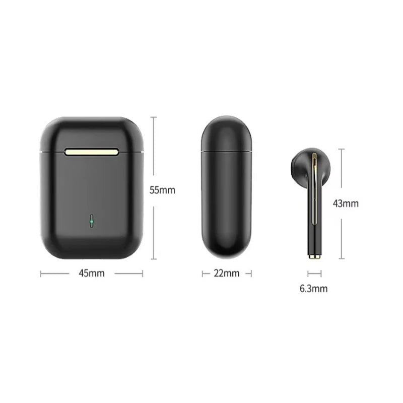 J18 5.3 Earbuds Bluetooth Earphone, Dul-Channel with USB-C Charging Case HiFi Stereo, Sound in-Ear Earphones,