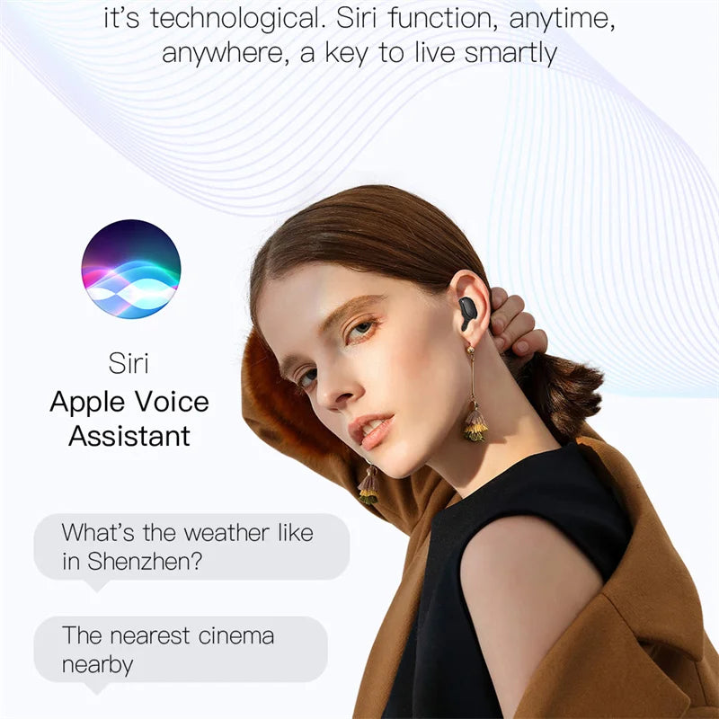 E6S Digital Display Wireless Earphones Noise Canceling Waterproof Earbuds in-Ear Stereo Sport Headphone with Charging Case Box