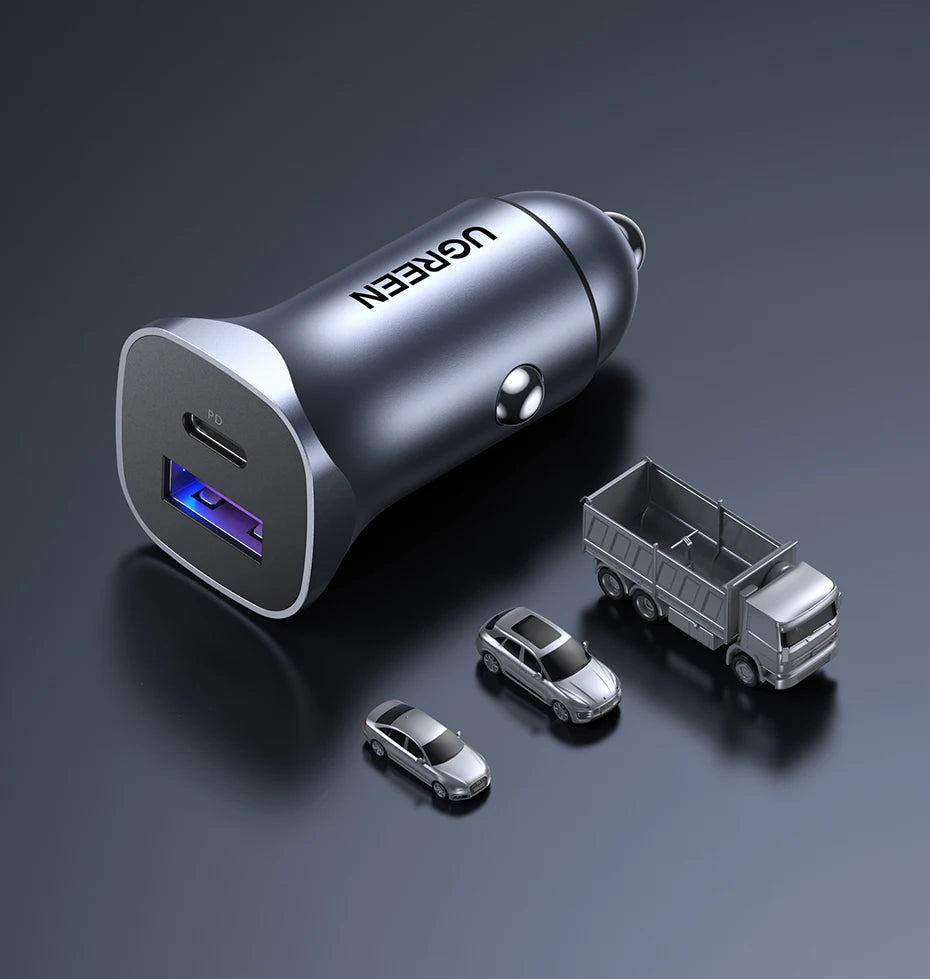 UGREEN Car Charger Type C Fast USB Charger for iPhone 17 16 15 Xiaomi Car Charging Quick 4.0 3.0 Charge Mobile Phone PD Charger