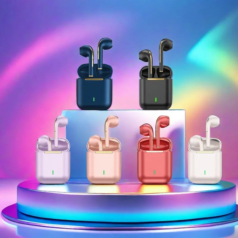 J18 5.3 Earbuds Bluetooth Earphone, Dul-Channel with USB-C Charging Case HiFi Stereo, Sound in-Ear Earphones,