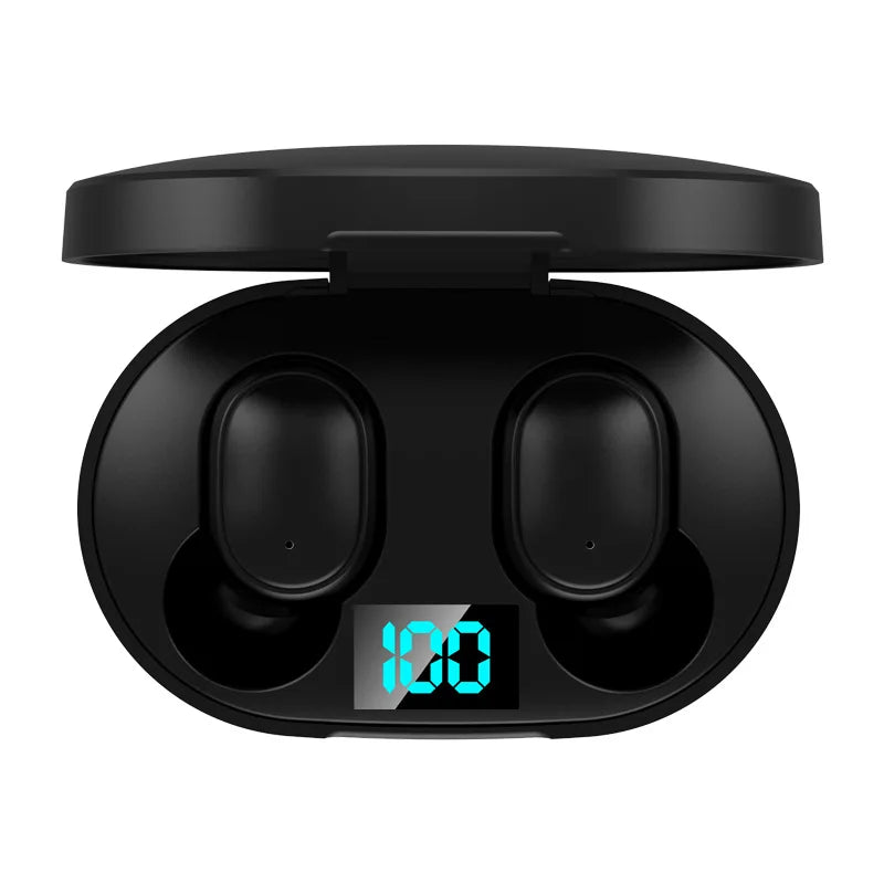 E6S Digital Display Wireless Earphones Noise Canceling Waterproof Earbuds in-Ear Stereo Sport Headphone with Charging Case Box